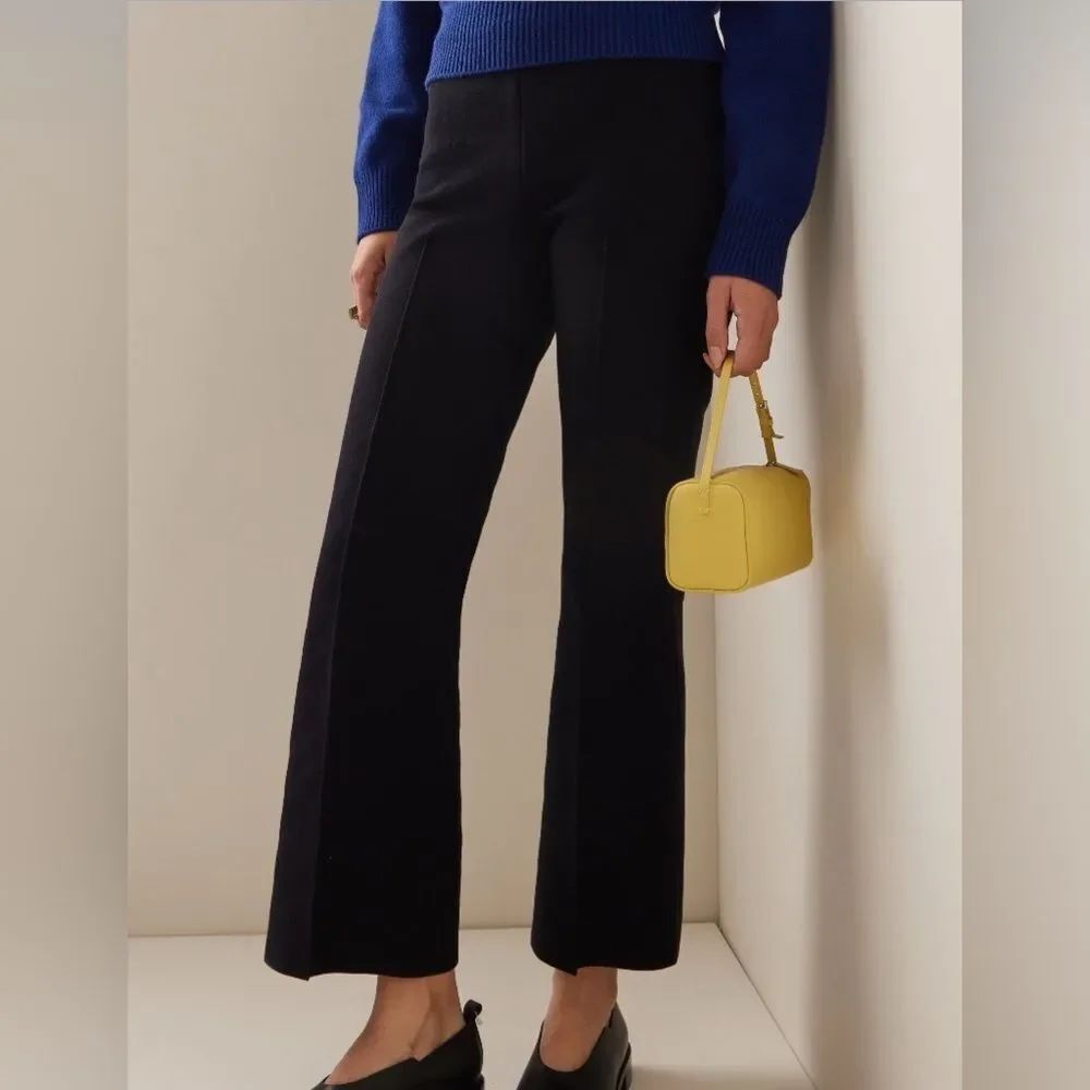 High Sport Kick Cotton Crop Flare Pant Black size XL